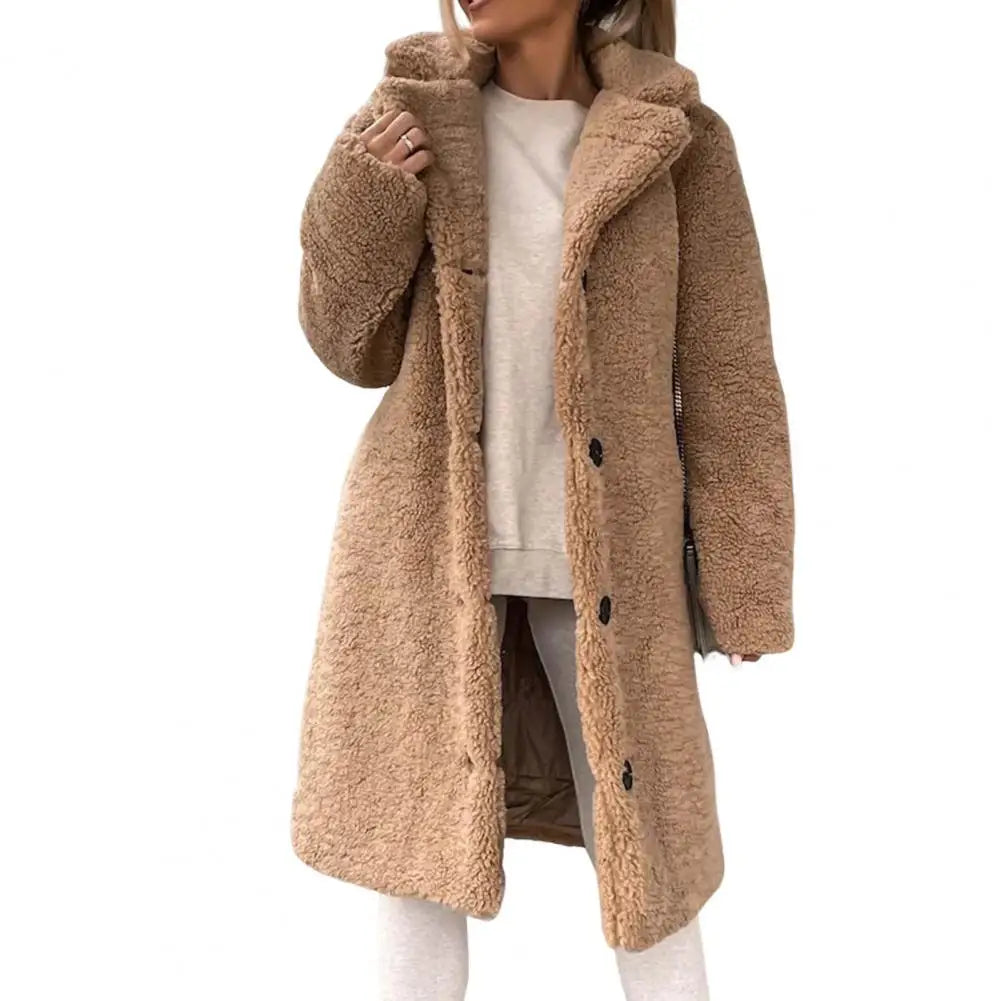 Eveloria Damen Teddymantel Lang Gefüttert Warm
