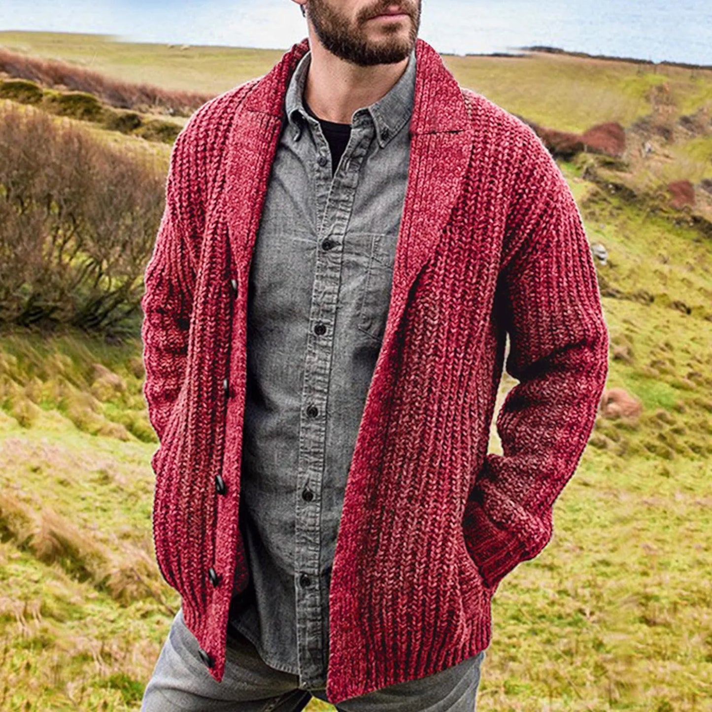 Eveloria Herren Strickjacke Bequem