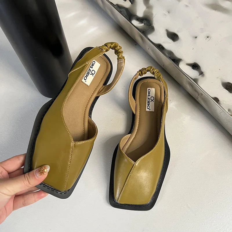 Damen Slingback Ballerina Heels Minimalistisch - Eveloria