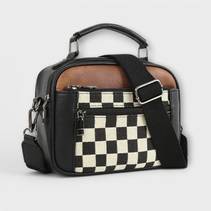 Damen Umhängetasche Trend Leder Schwarz - Eveloria