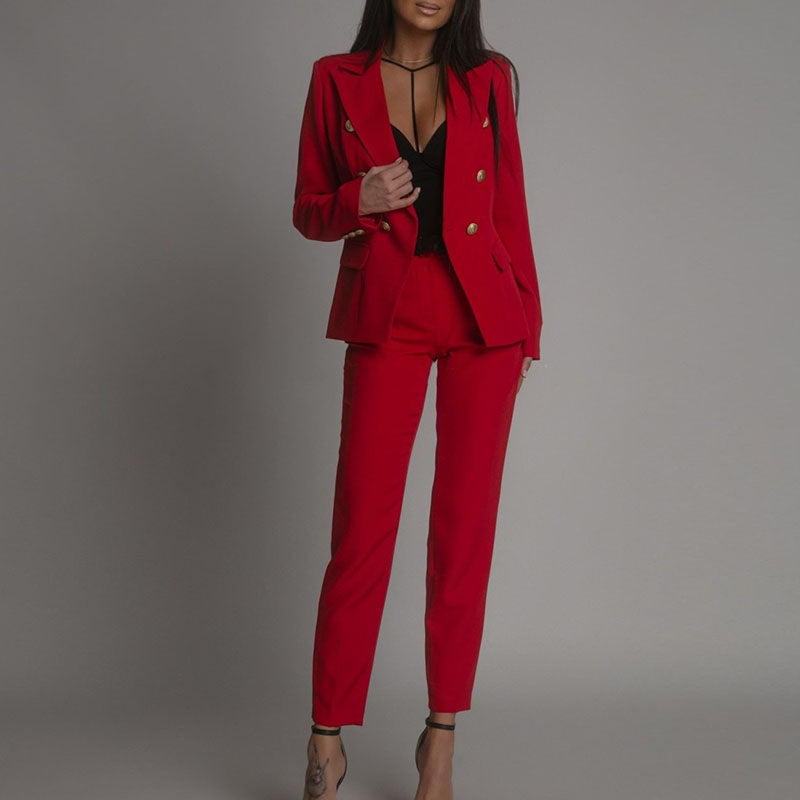 Eveloria Damen Business Anzug Blazer Hosen Set