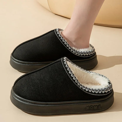 Damen Winter Hausschuhe Mules Weiches Futter Anti-Rutsch Sohle - Eveloria