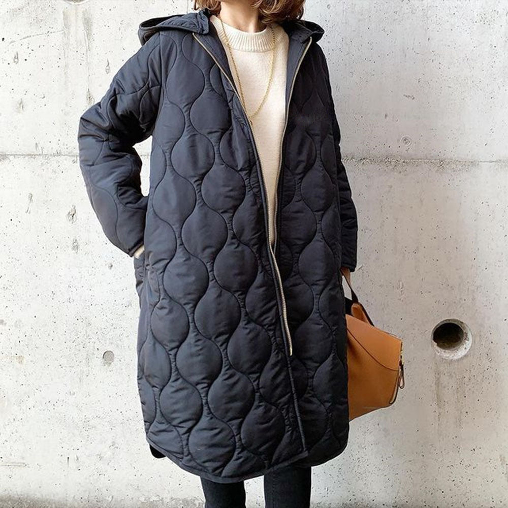 Eveloria Damen Grid Hooded Mantel