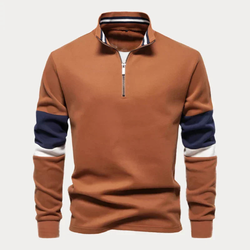 Herren Pullover Stehkragen Streifen