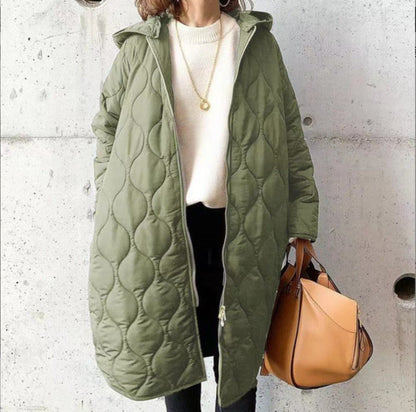 Eveloria Damen Grid Hooded Mantel