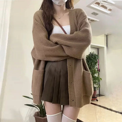 Eveloria Damen Oversize Cardigan Mit Taschen