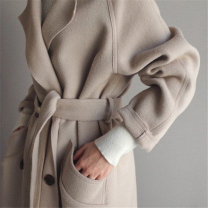 Damen Wintermantel Elegant Wickel Design