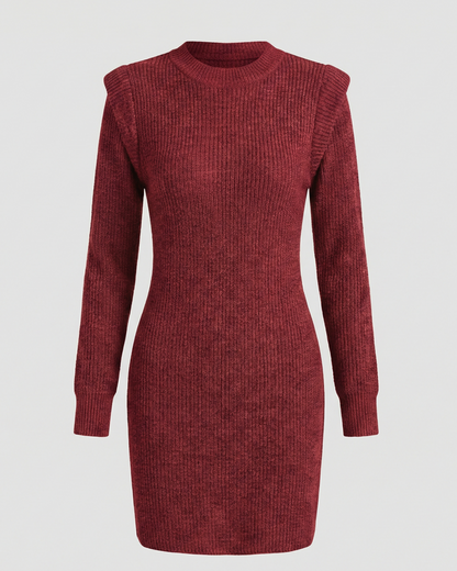 Elegantes Damen Midikleid Figurbetont Strick