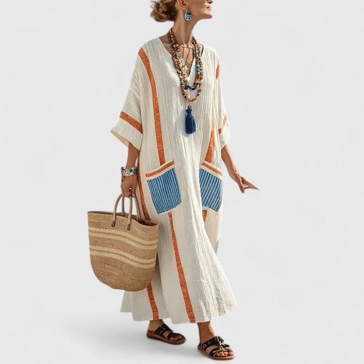 Damen Maxi Kleid Boho Stil