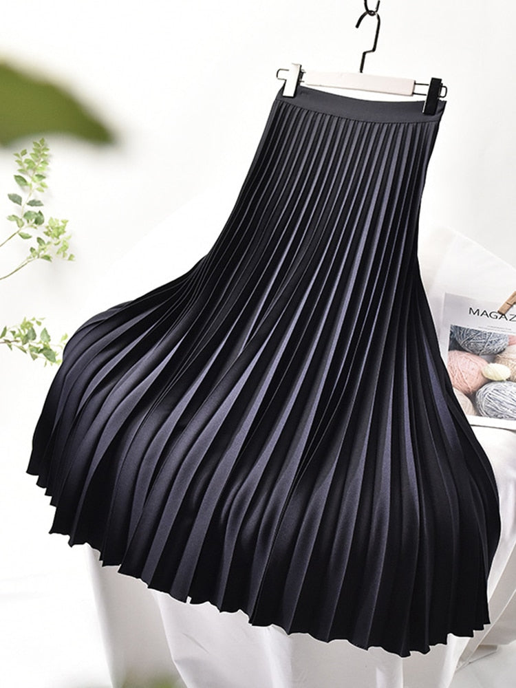 Eveloria Damen Plisseerock Hohe Taille