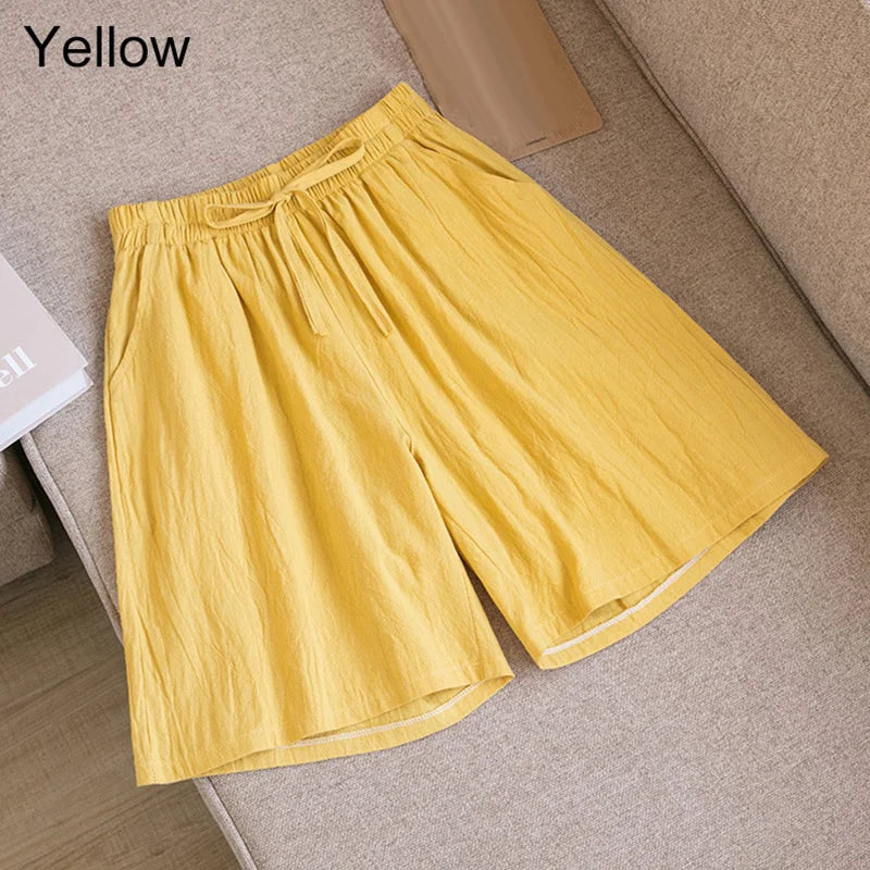 Eveloria Damen Baumwoll Shorts Knielang