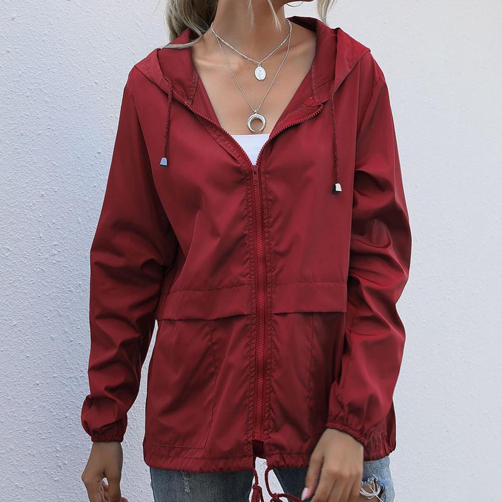 Eveloria Damen Winddichte Sommerjacke Kapuze