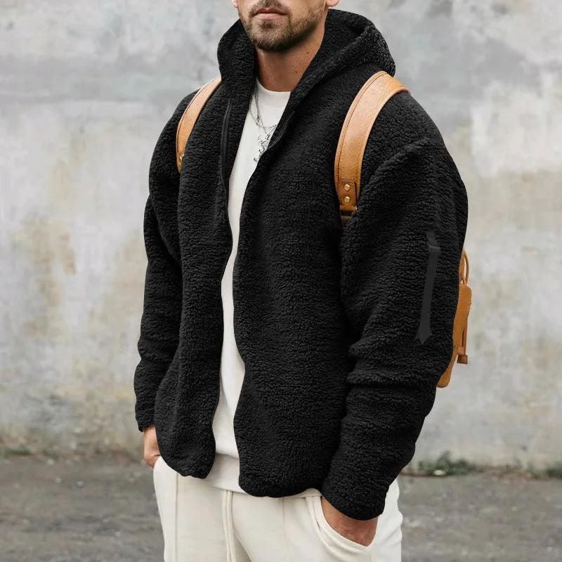 Herren Fleece Winterhoodie Warme Polarfleece Kapuze