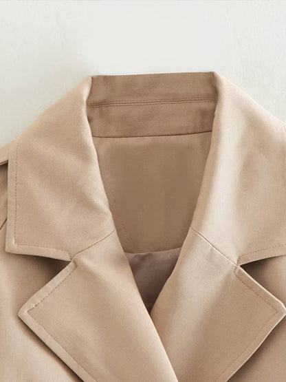 Eveloria Damen Kurzer Trenchcoat Beige