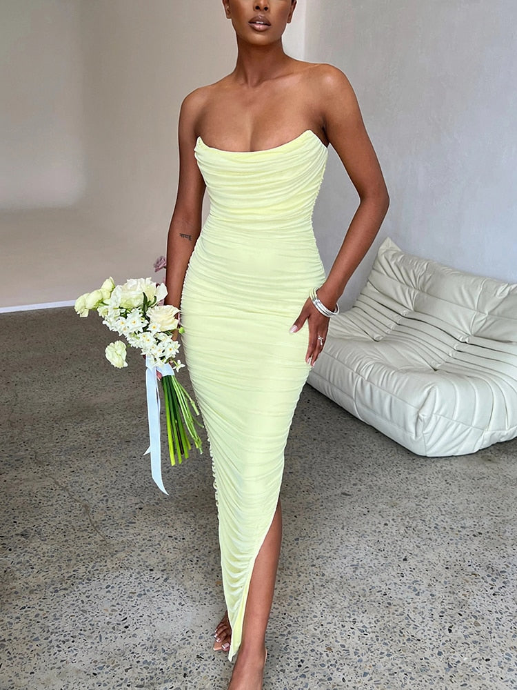 Eveloria Damen Bodycon-Kleid Ohne Träger