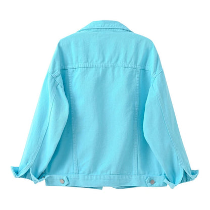 Damen Denimjacke Klassisch Vielfältige Farben