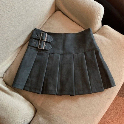 Damen Mini Faltenrock