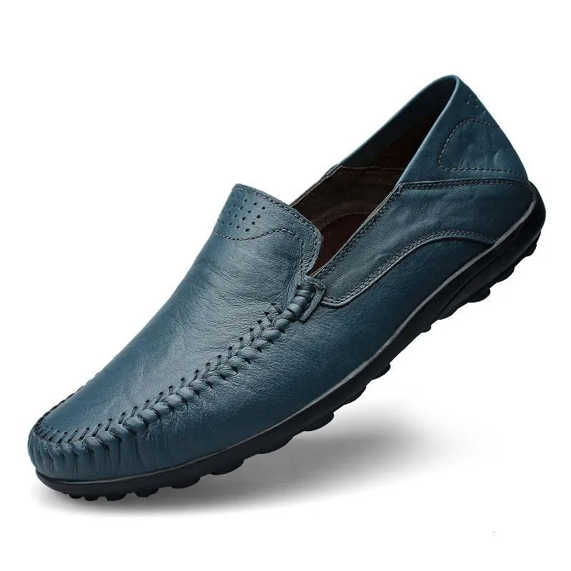 Eveloria Damen Mokassins Italienisches Leder Braun