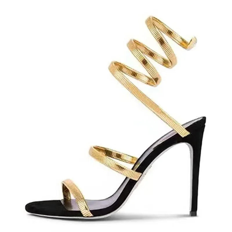 Damen Sandalen Offene Zehe Knöchelriemen Hochhackig