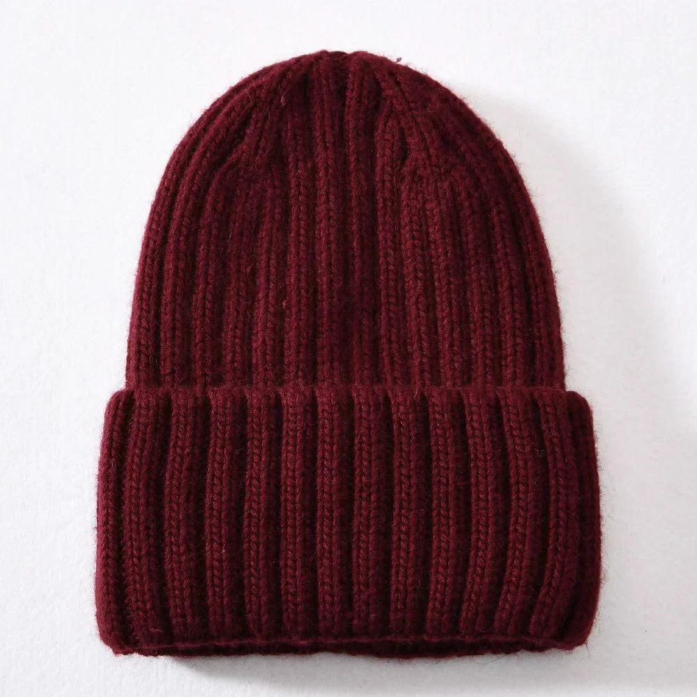 Unisex Strickmütze Gerippt Warm