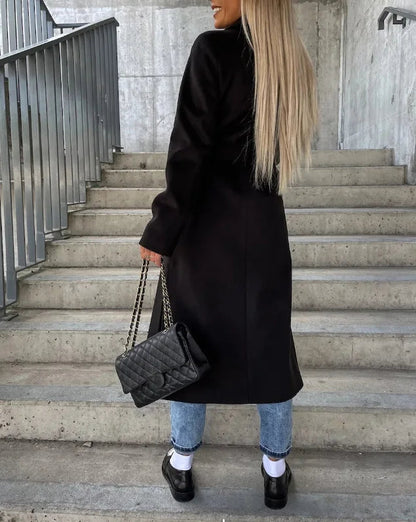 Damen Trenchcoat Langärmelig Knopfleiste