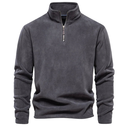 Herren Fleece Rollkragenpullover Warm Beige