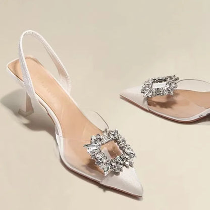 Eveloria Damen High Heels Spitze Transparent