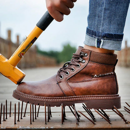 Herren Sicherheitsboots Wasserdicht Stahlkappe Braun