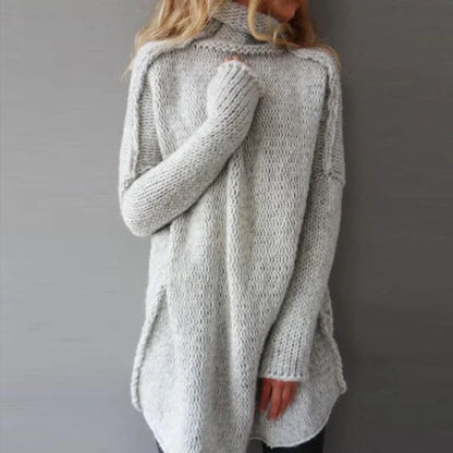 Eveloria Damen Pullover Rollkragen Einfarbig Winter