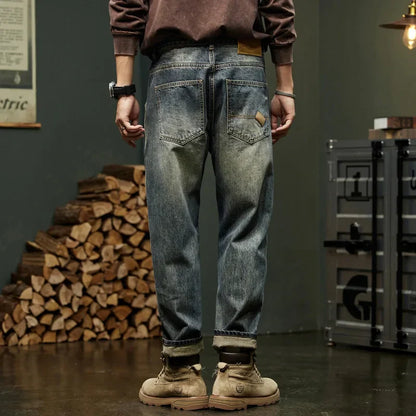 Herren Vintage-Jeans Lässig Blau