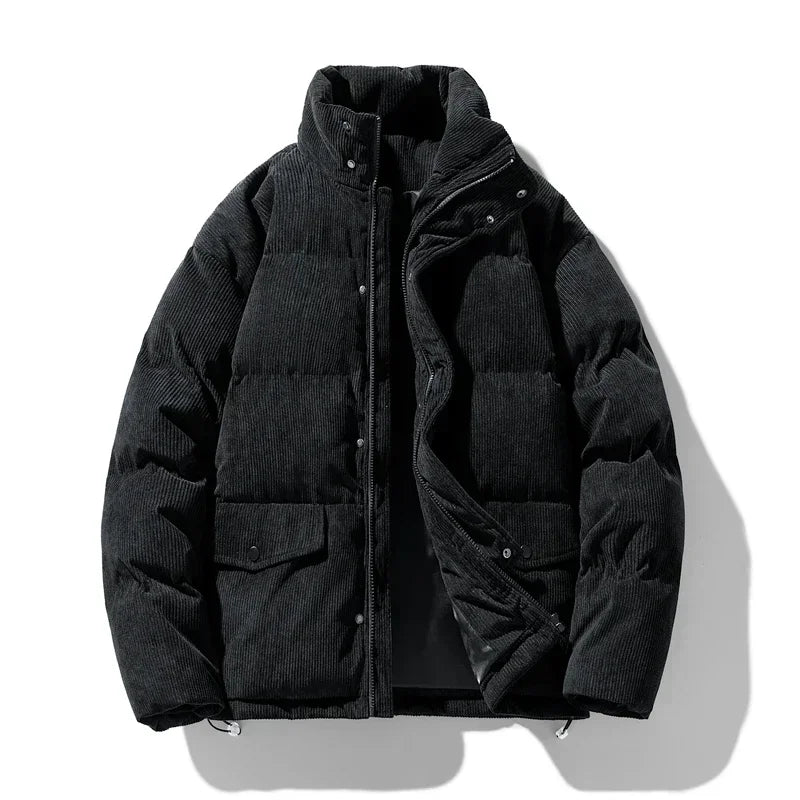 Eveloria Herren Winter-Cord-Steppjacke