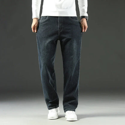 Herren Weite Jeans Blau