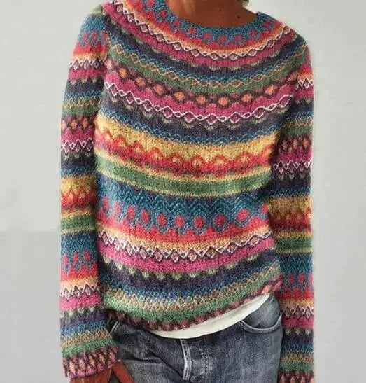Damen Grobstrick Pullover Kurz
