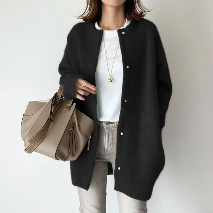 Eveloria Damen Strickjacke Knopfverschluss