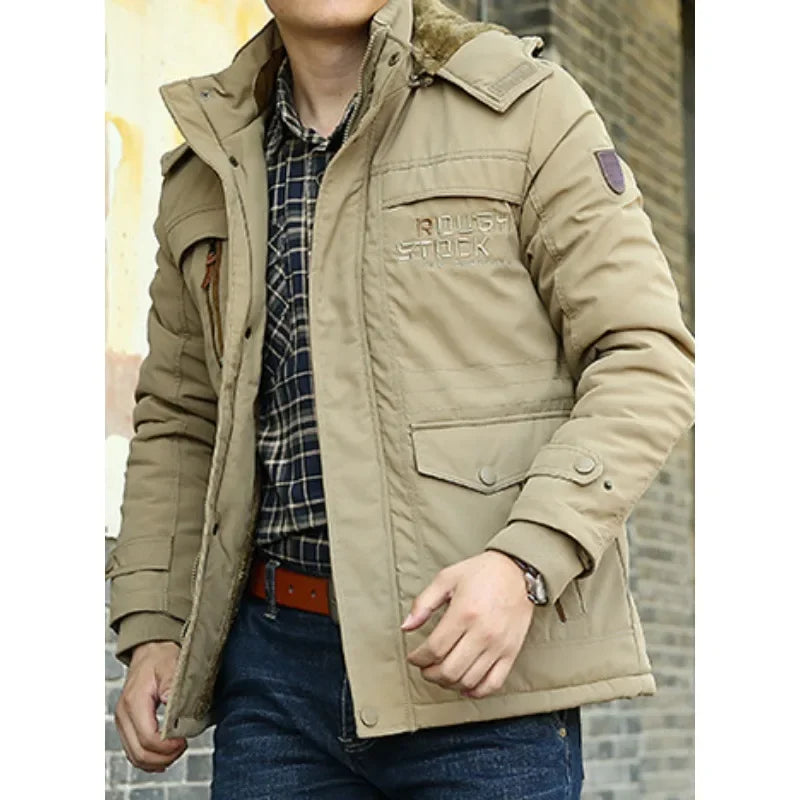 Eveloria Herren Wintermantel Sportlich Wollstoff