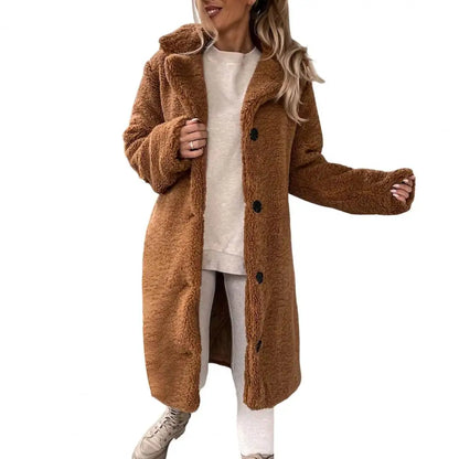 Eveloria Damen Teddymantel Lang Gefüttert Warm
