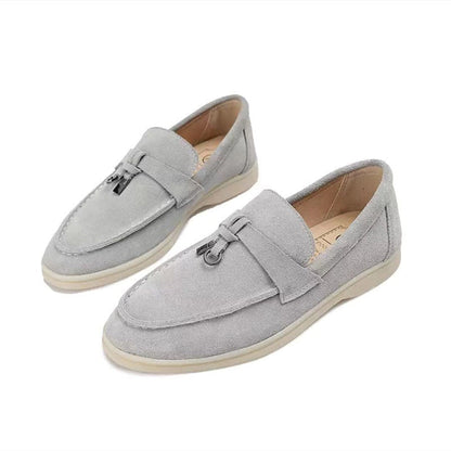 Eveloria Damen Loafers Leder Bequem