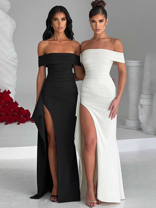 Eveloria Damenkleid Elegant Lang Ärmelig Schwarz - Eveloria