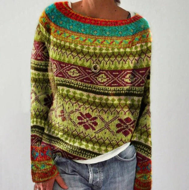 Damen Winterpullover Nordisches Muster Weihnachtsdesign