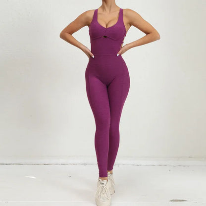 Damen Rückenfreier Sport-Overall Bequem