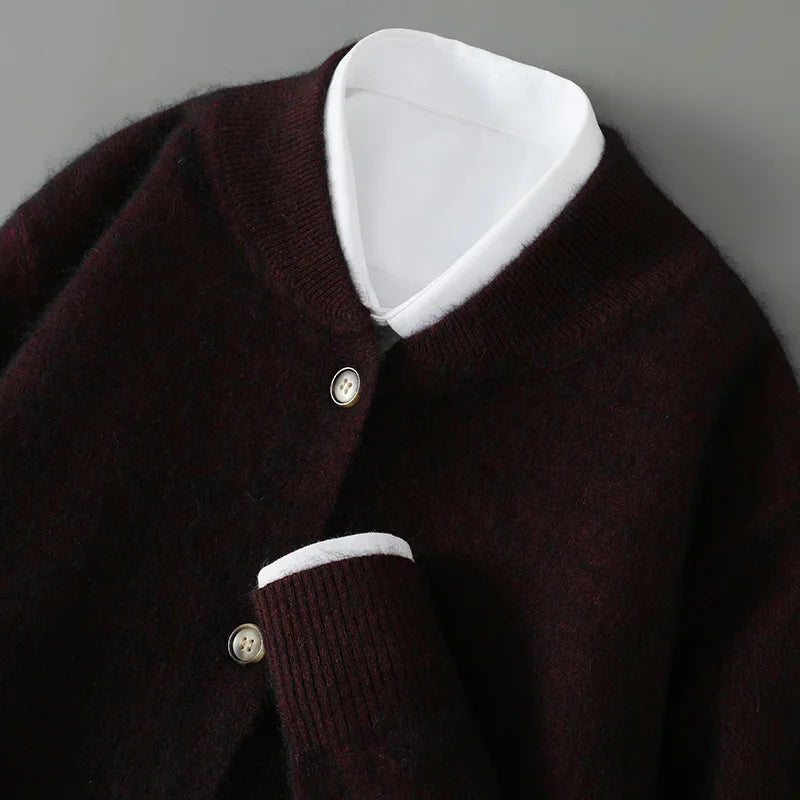 Damen Weiche Strickjacke Mit Knöpfen Vorne