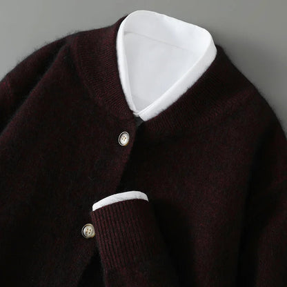 Damen Weiche Strickjacke Mit Knöpfen Vorne