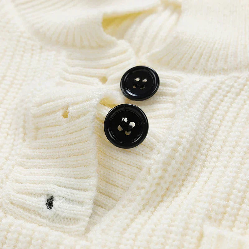 Herren Strickpullover Winter Knopfleiste