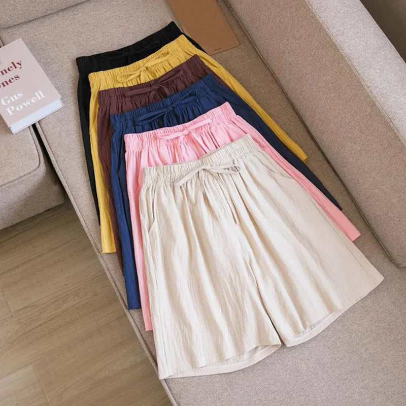 Eveloria Damen Baumwoll Shorts Knielang