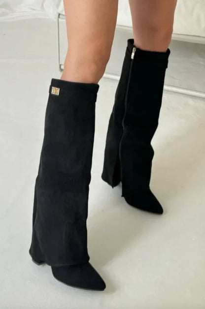 Eveloria Damen Kniehohe Stiefel Leder