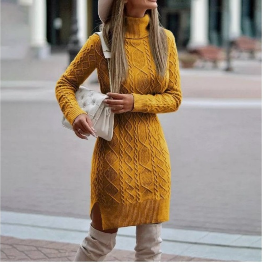 Eveloria Damen Winterstrickkleid