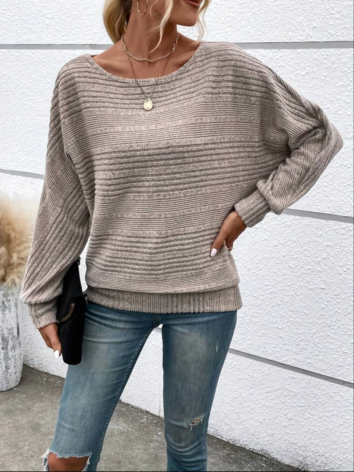 Eveloria Damen Rundhalspullover Stylisch