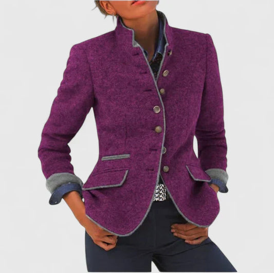 Damen Formeller Cardigan mit Knöpfen Schwarz - Eveloria