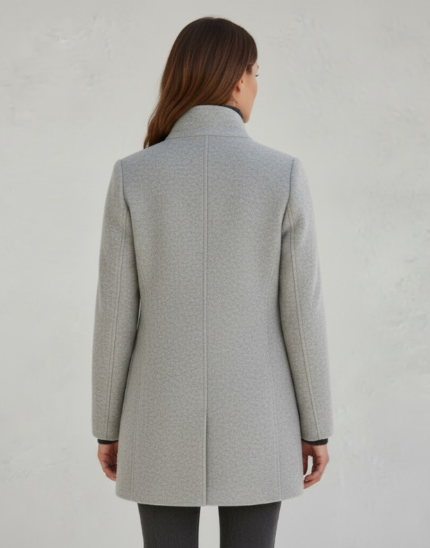 Eveloria Damen Kurzmantel Modern Elegant für Alltag Schwarz - Eveloria