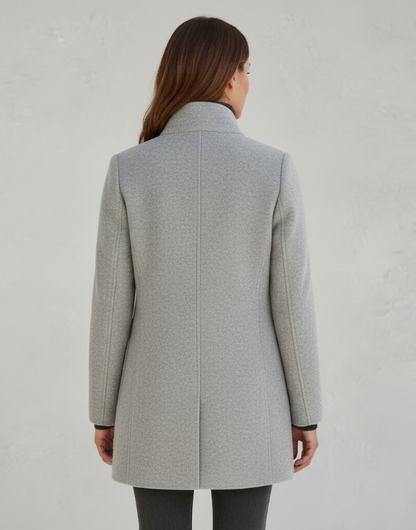 Eveloria Damen Kurzmantel Modern Elegant für Alltag Schwarz - Eveloria